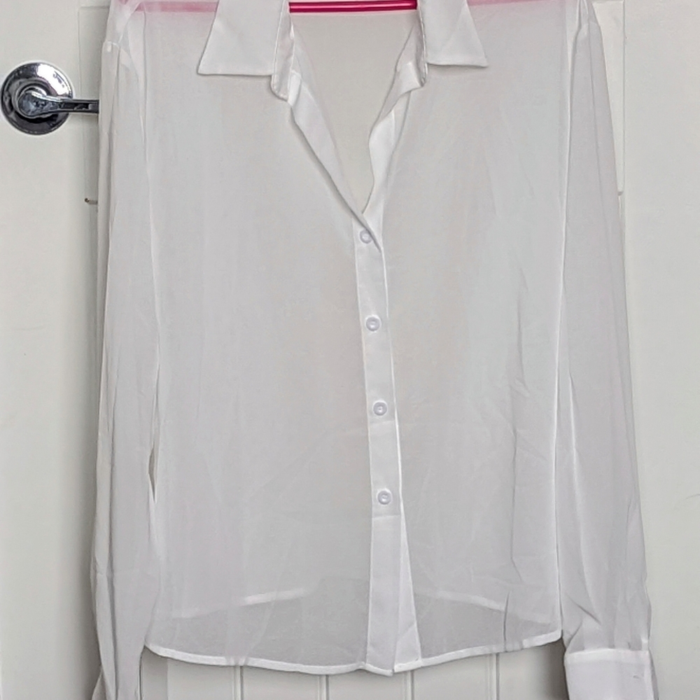 Sheer button-up blouse